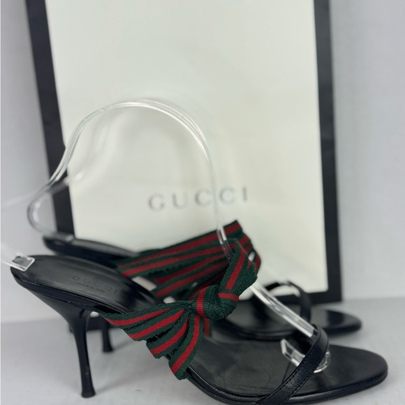 Gucci Black Red/Green Sandals with Multi-Strap Design Size 38. - Picture 9 of 15